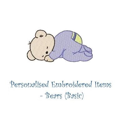 Personalised Embroidered Items -  Bears (Basic)