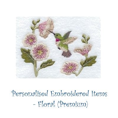 Personalised Embroidered Items -  Floral (Premium)